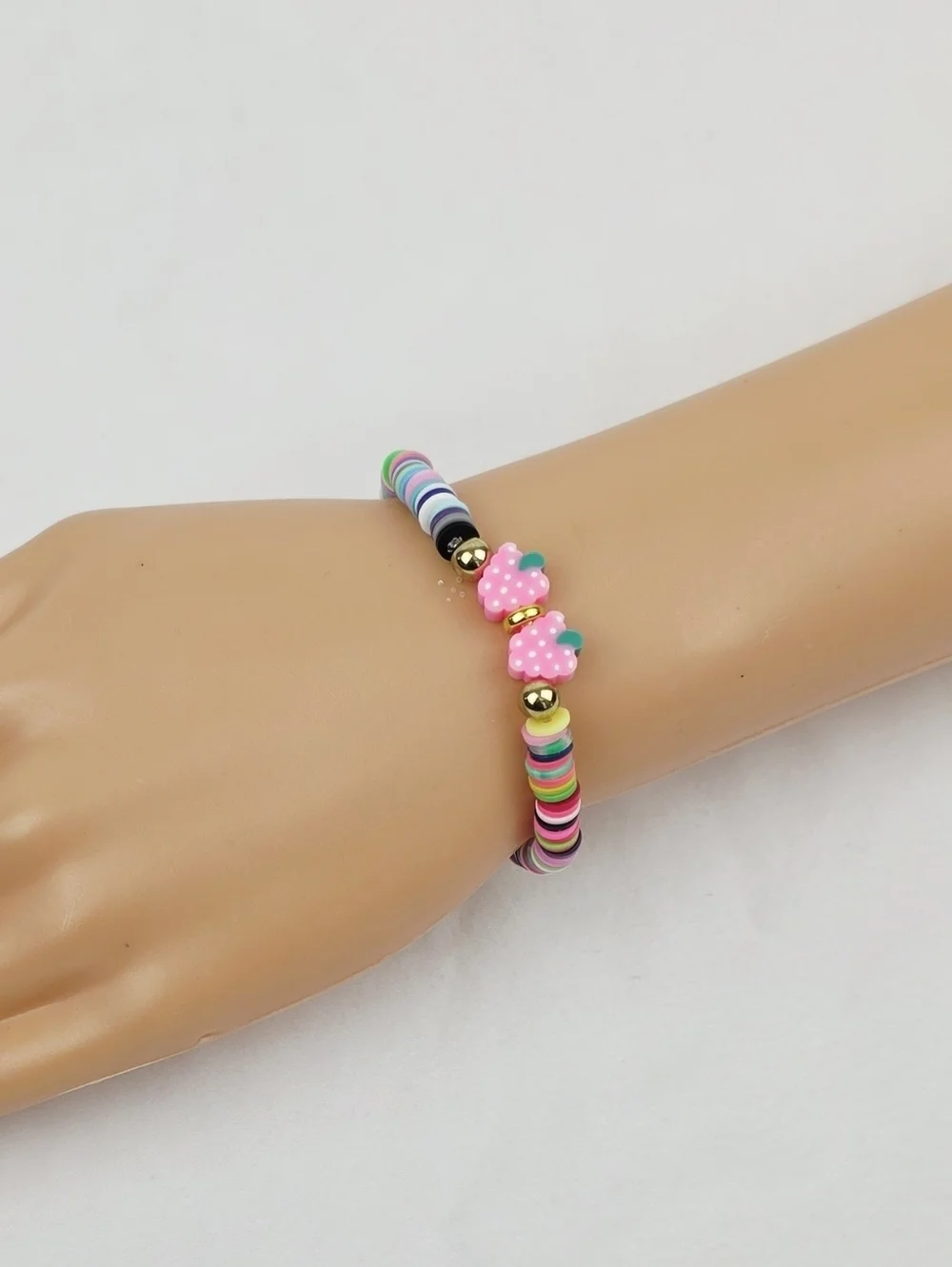 Handmade Clay Bead Multi Color Strawberry Bracelet